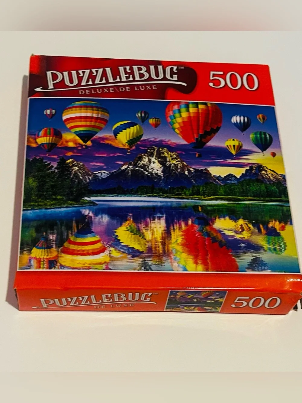 New “Balloon and Mountain Reflections” 500 Pieces 18” x 14” Puzzlebug DeLuxe